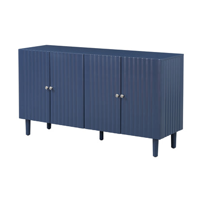 Butler Wavy Pattern Doors Sideboard Buffet - Navy Blue