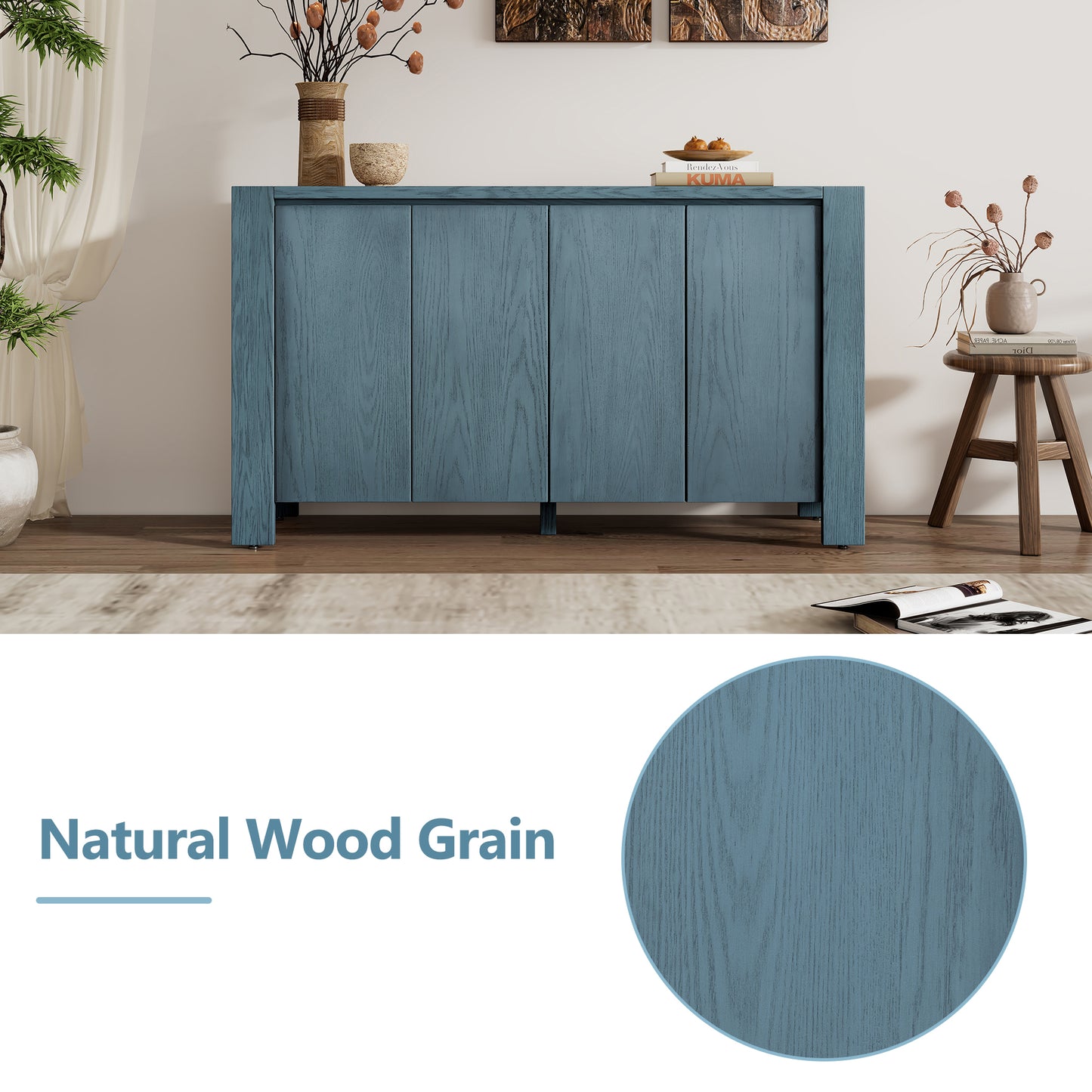 Cruz 4-door Sideboard - Navy Blue