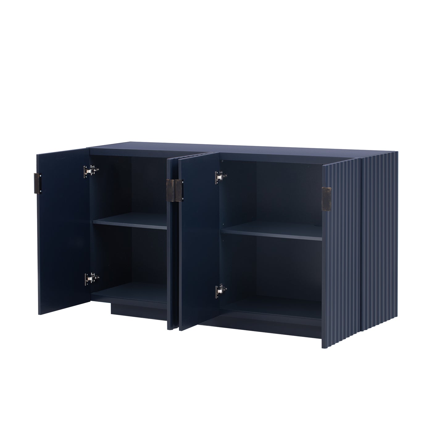 Lyons 4 Wavy Doors Ample Storage Space Sideboar - Navy Blue