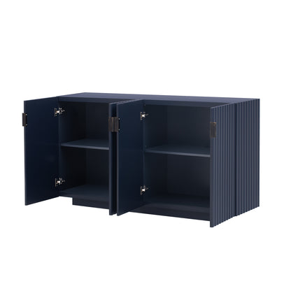Lyons 4 Wavy Doors Ample Storage Space Sideboar - Navy Blue