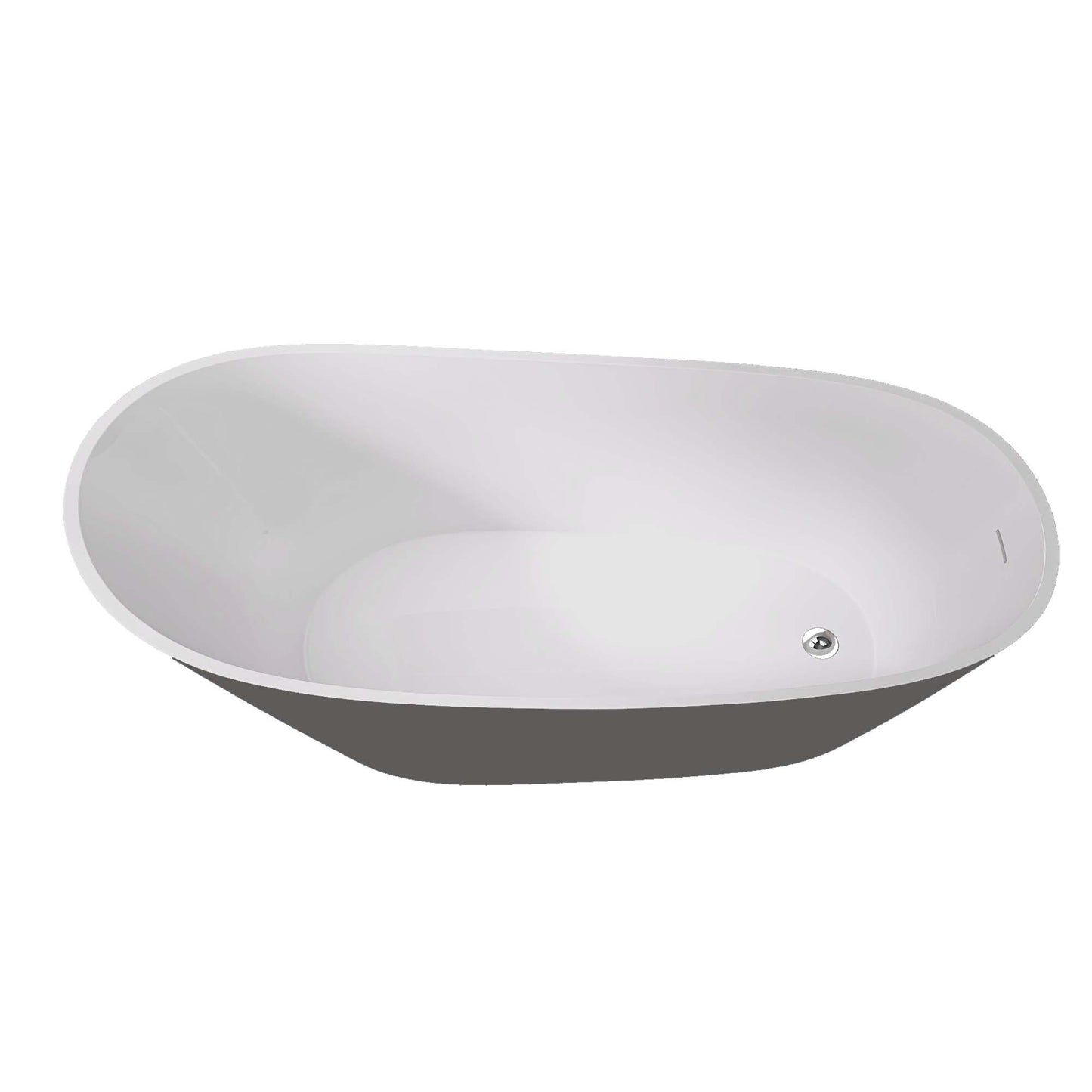 Nest 59" Acrylic Freestanding  Soaking Bathtub - White+Gray