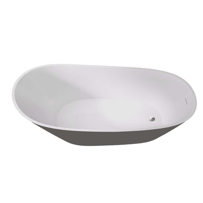 Nest 59" Acrylic Freestanding  Soaking Bathtub - White+Gray