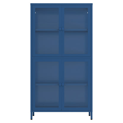 Hart Four Glass Door Storage Cabinet - Blue