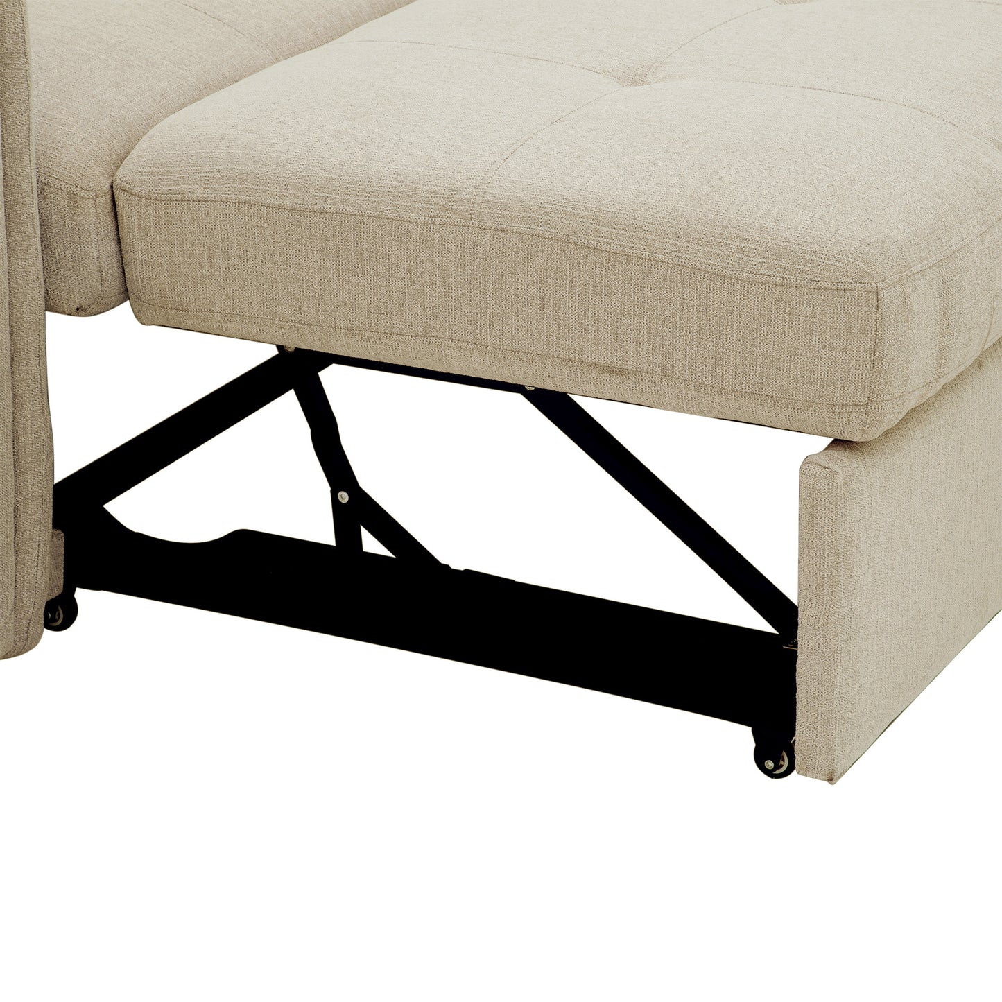 Tumic Pull-Out Sofa Bed L-Shape Sectional Sofa - Beige