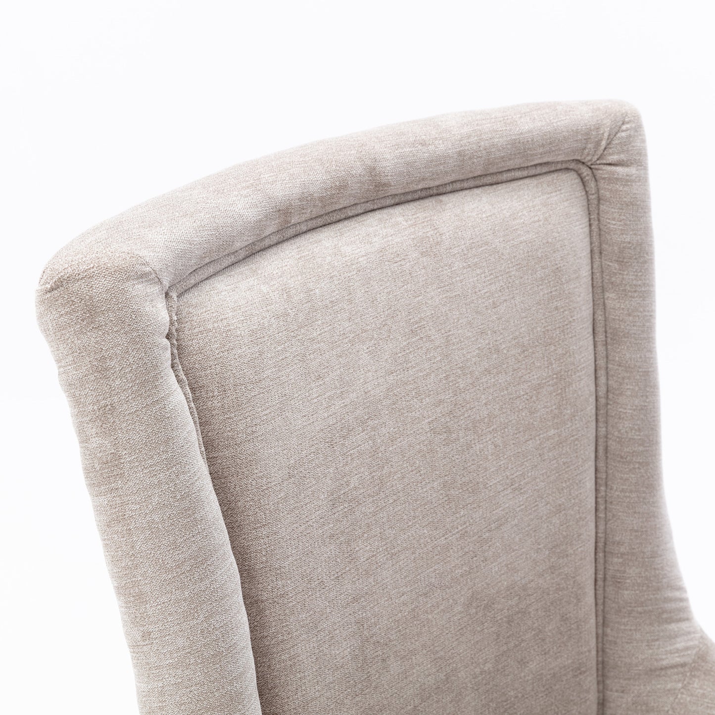 Harrison Dining Fabric Chair with Solid Wood Leg (Set of 2) - Beige