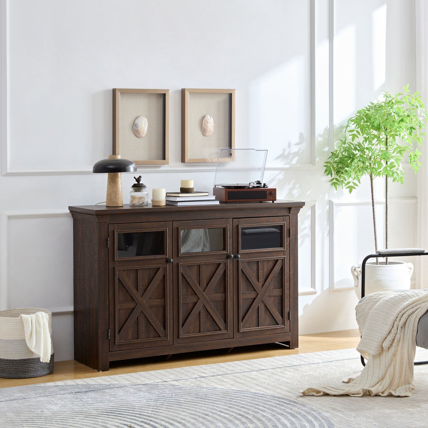 Rosa Farmhouse Sideboard Buffet - Espresso