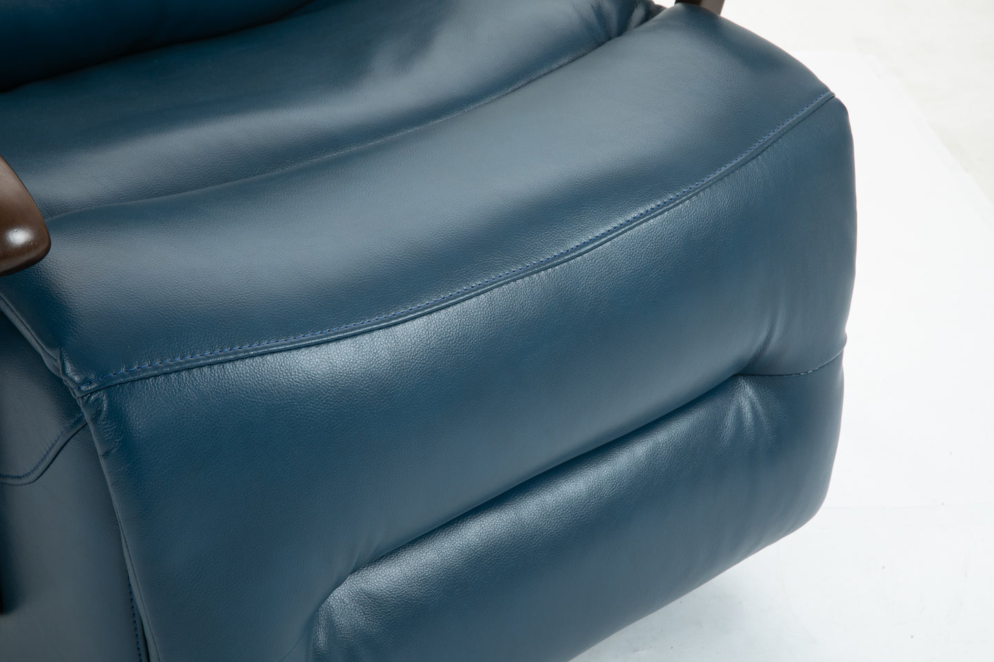Berry Swivel Rocker Recliner Power Glider Chair with Solid Wood Armrests - Blue