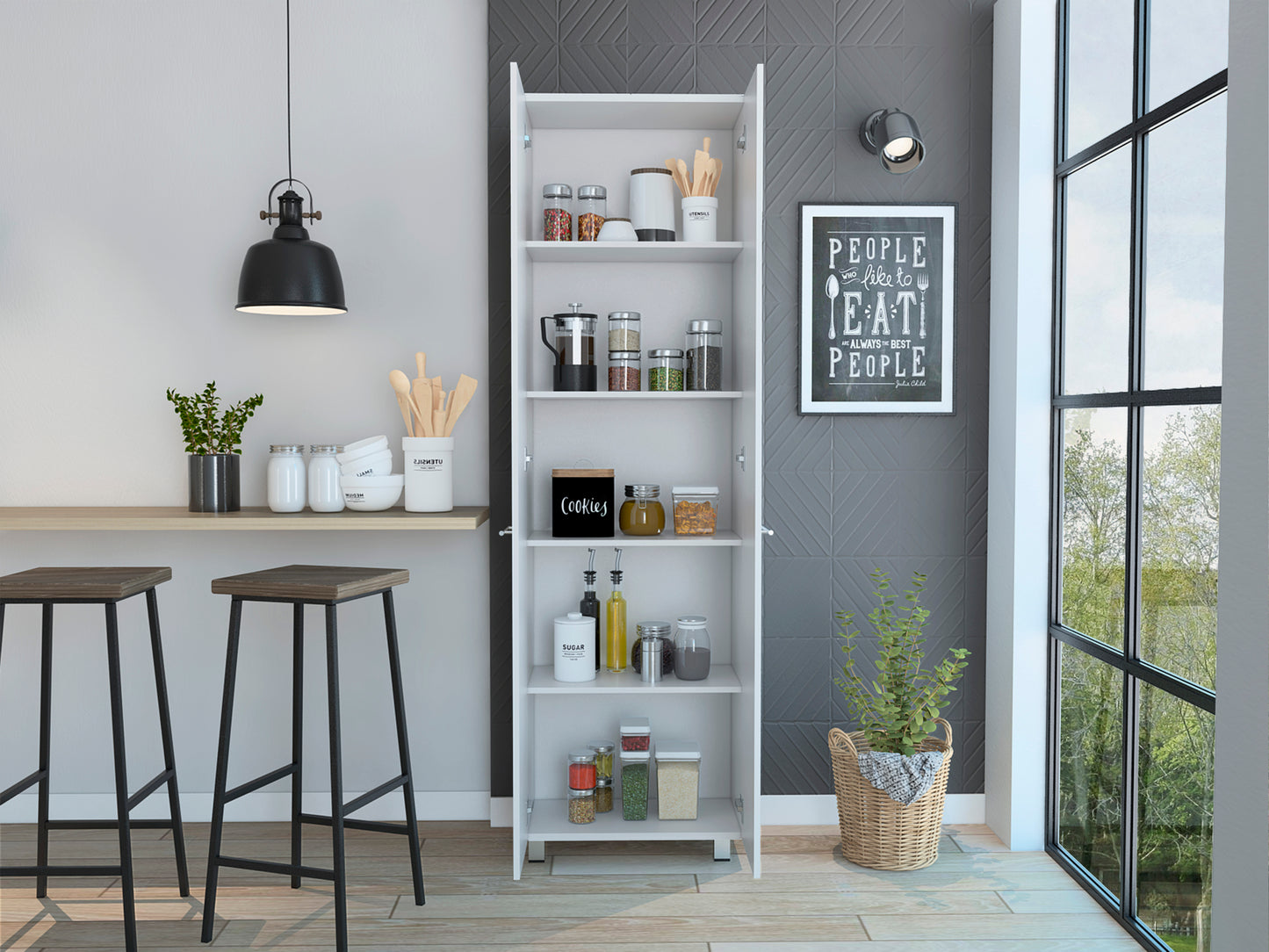 Baleare Pantry Cabinet - White