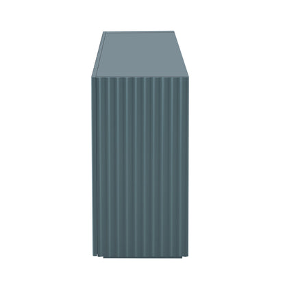 Lyons 4 Wavy Doors Ample Storage Space Sideboar - Teal
