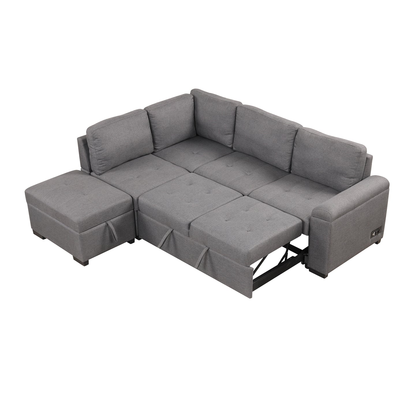 Kwame Sleeper Sectional Sofa - Dark Gray
