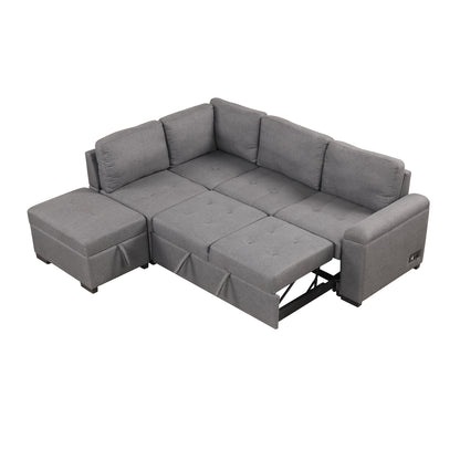 Kwame Sleeper Sectional Sofa - Dark Gray