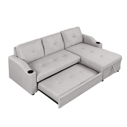 Oris Padded Pull Out Sofa Bed - Gray