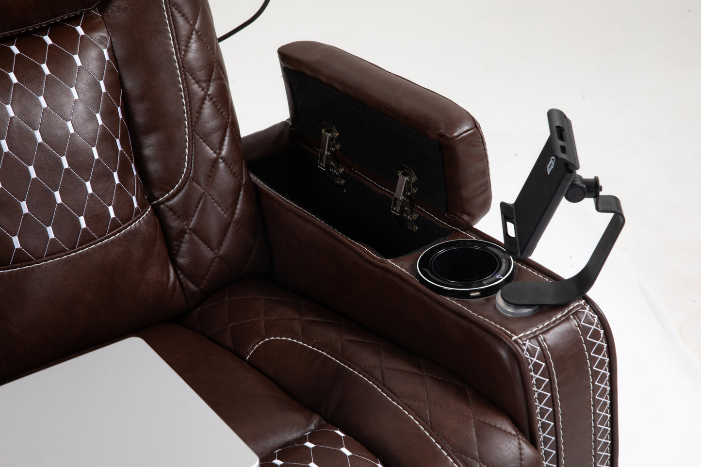 Warner One Power Recliner with Multifunctional Features - Brown