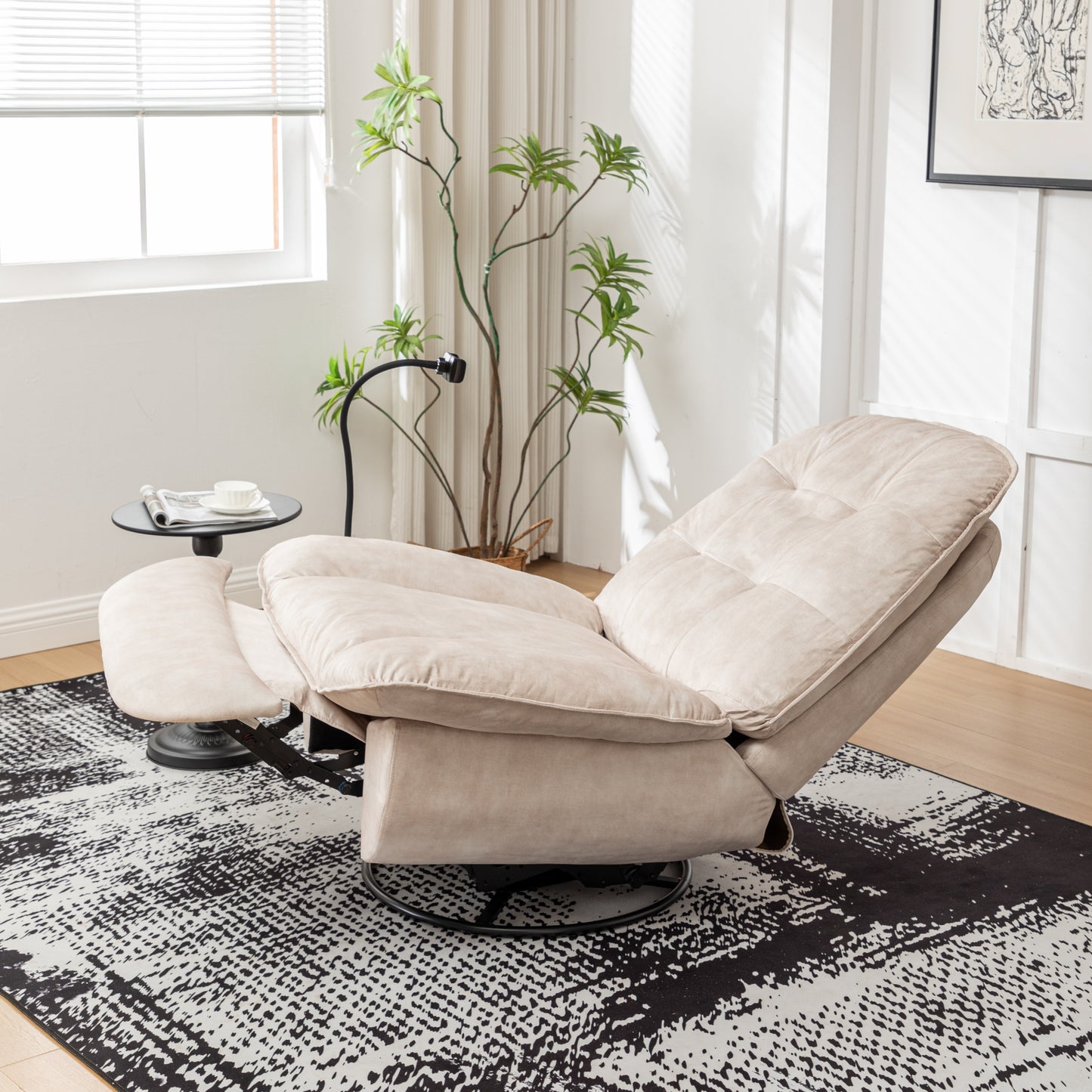 Tate Swivel Gliding Rocking Chair - Ivory