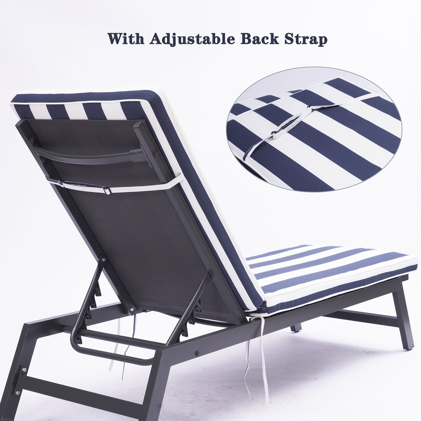 Lyons Outdoor Lounge Chair Cushion Replacement (Set of 2) - Blue striped