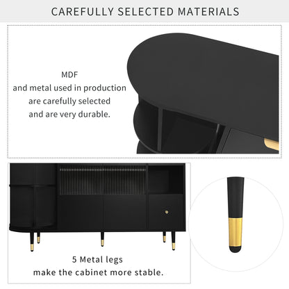 Greta Sideboard Buffet Cabinet - Black