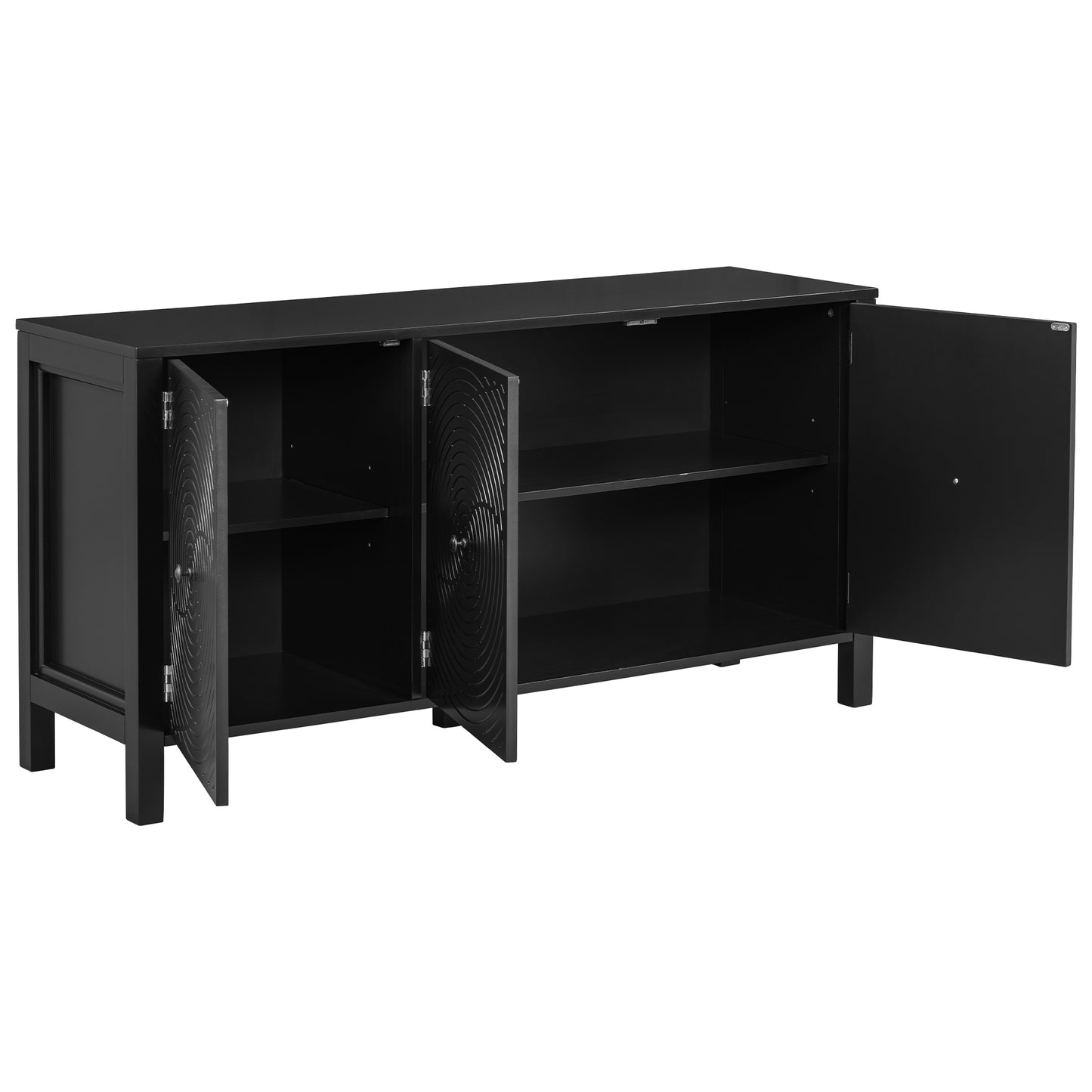 Evie Artistic Three-Door Sideboard Buffet - Black