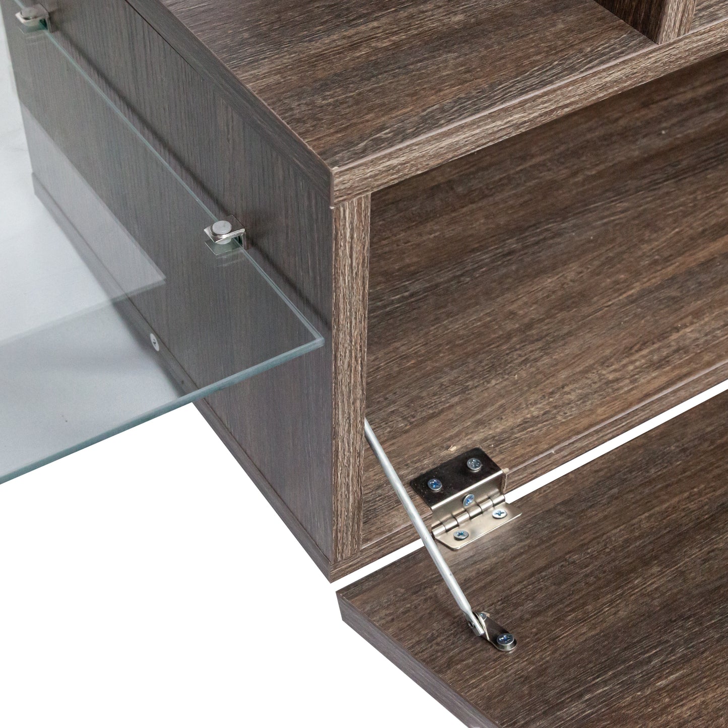 Nova 65 inches TV Stand with LED Lights - Brown