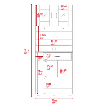 Hopkins 1-Drawer 3-Shelf Pantry Cabinet - White