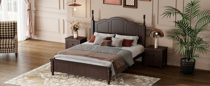 Quarto Full Size Wood Platform Bed Frame - Walnut