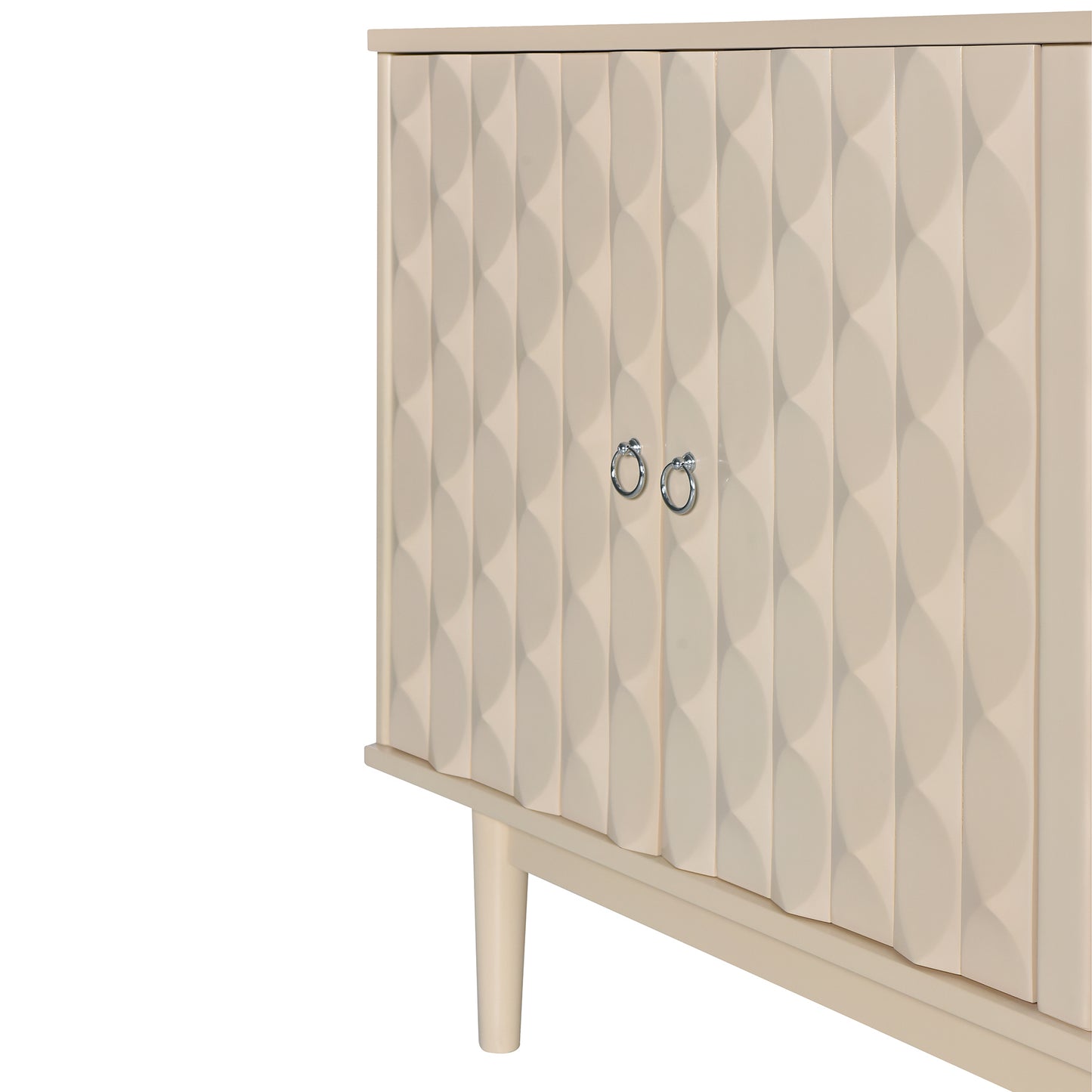 Celeste Convex Pattern Doors Sideboard Buffet - Almond