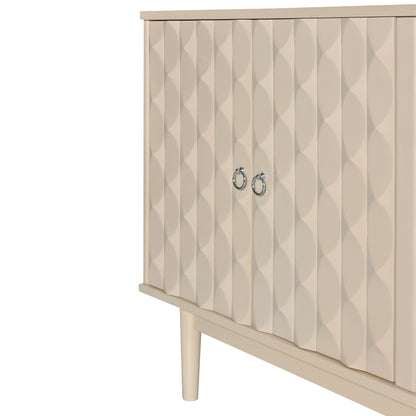 Celeste Convex Pattern Doors Sideboard Buffet - Almond