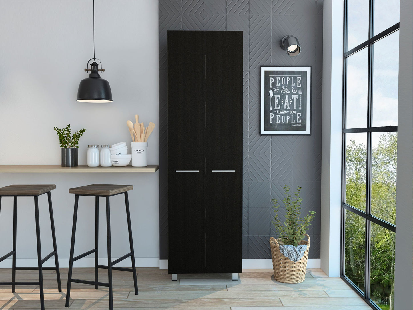 Phoenix Pantry Cabinet - Black