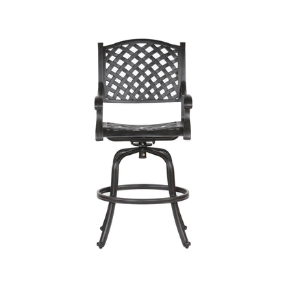 Mico Patio Outdoor Aluminum Bar Stool (Set of 2) - Brown