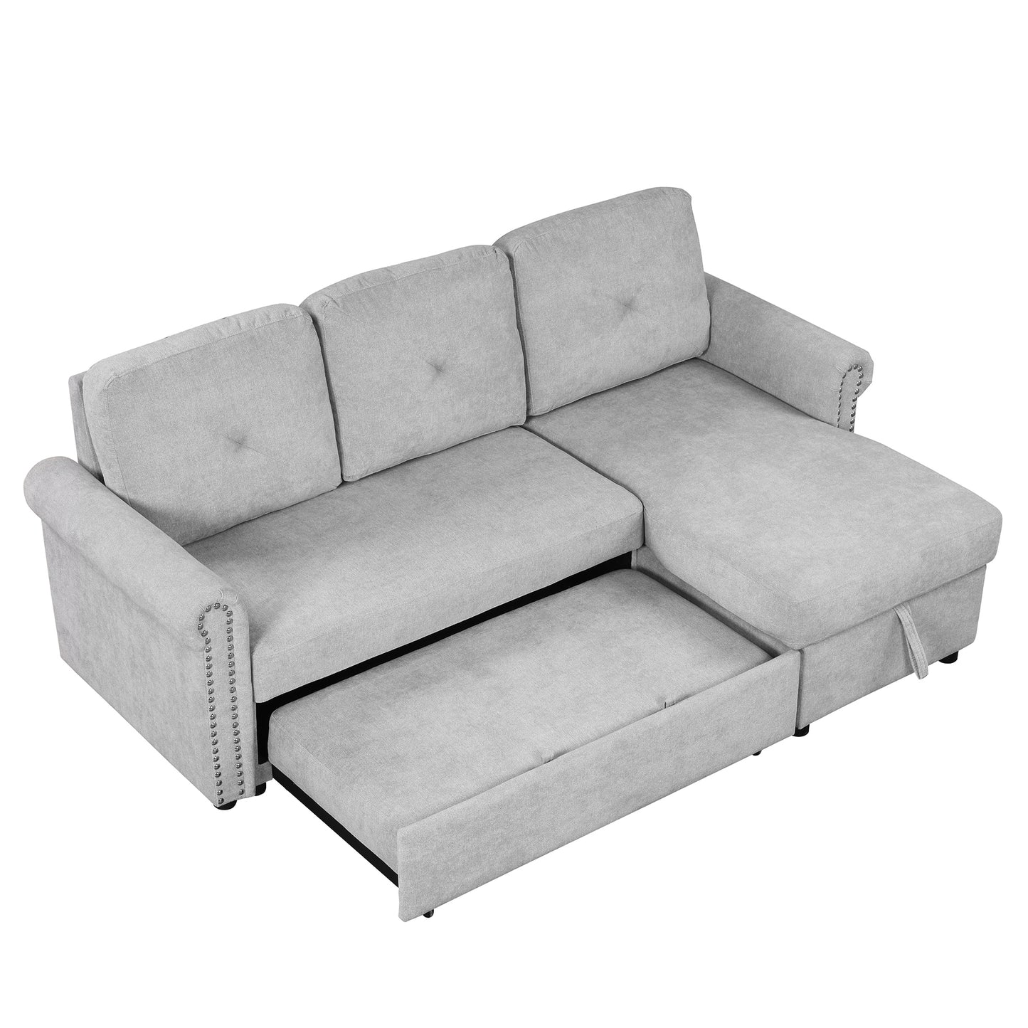 Otto Convertible Sleeper Sofa Bed W Storage - Gray