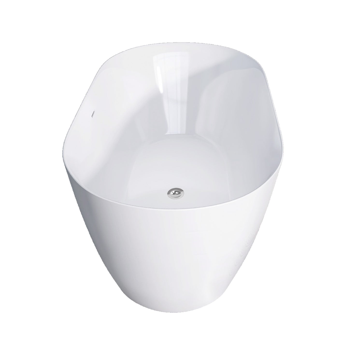 Nuvo 59" Acrylic Free Standing Oval Shape Soaking Tub - Gloss White