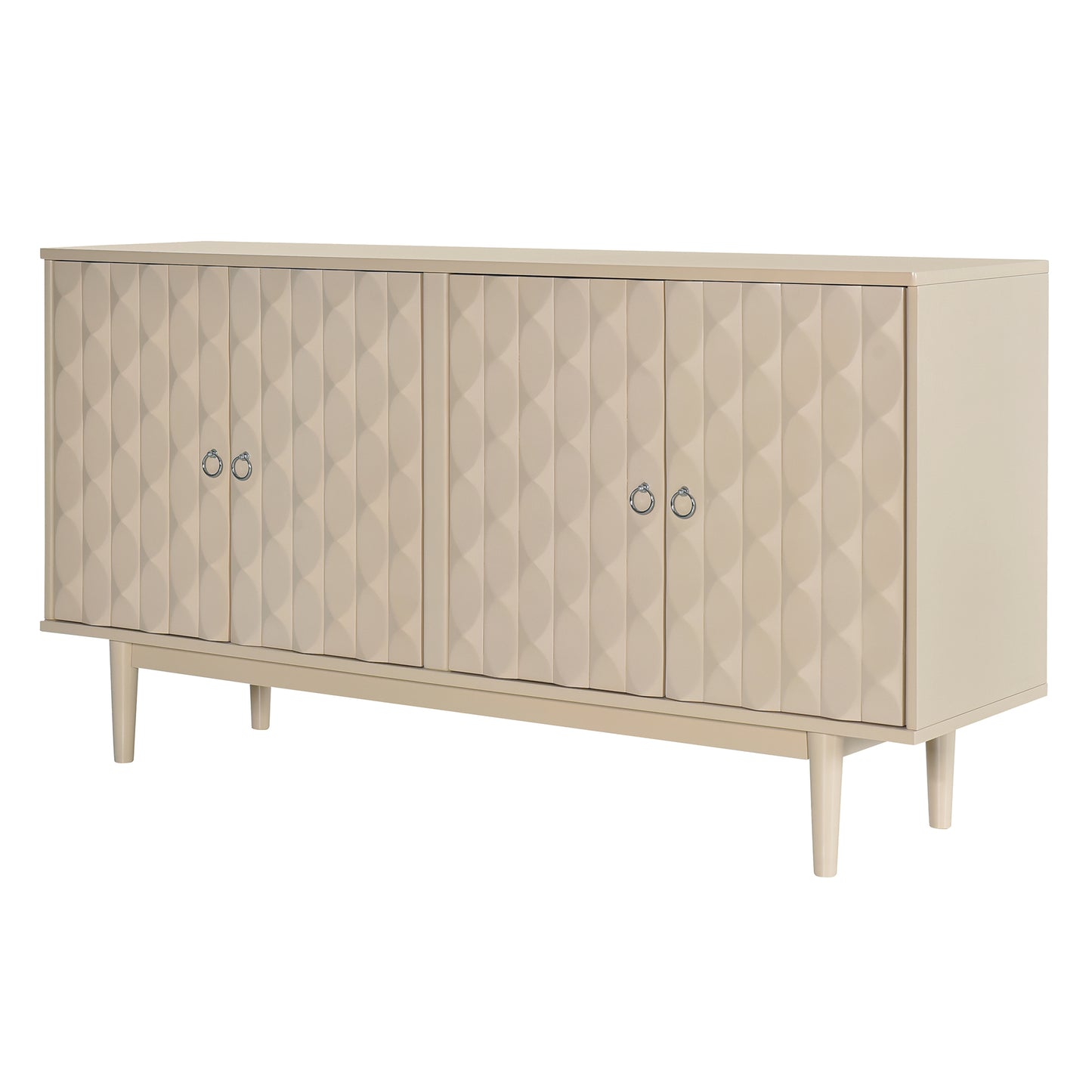 Celeste Convex Pattern Doors Sideboard Buffet - Almond
