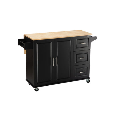 Marvel Kitchen Island & Kitchen Cart  - - Black