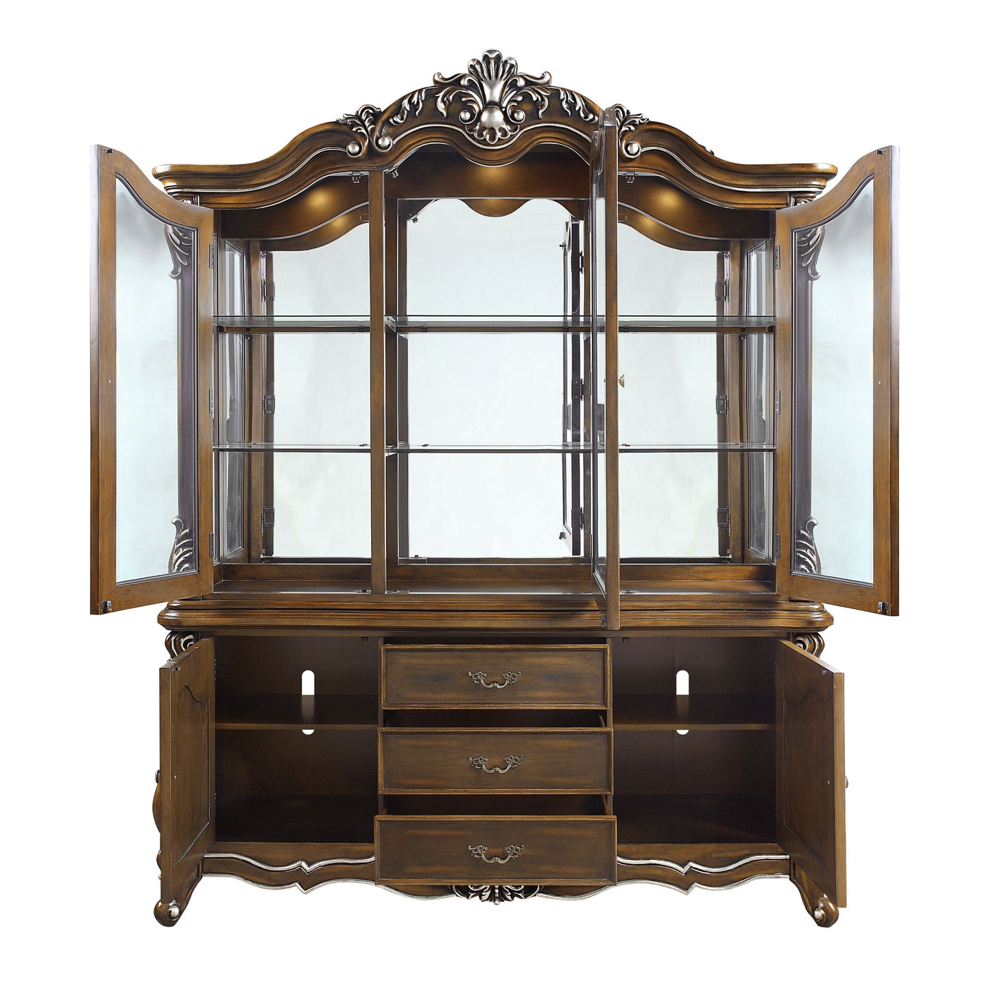 Latisha Antique Oak Finish Sideboard Buffet