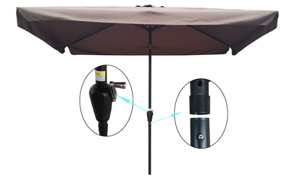 Benno 10 x 6.5 ft Rectangular Patio Umbrella - Chocolate