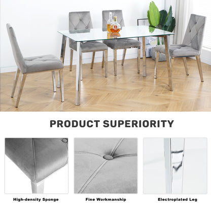Valerio Velvet Dining Chairs with Chrome Leg (Set of 2) - Dark Gray