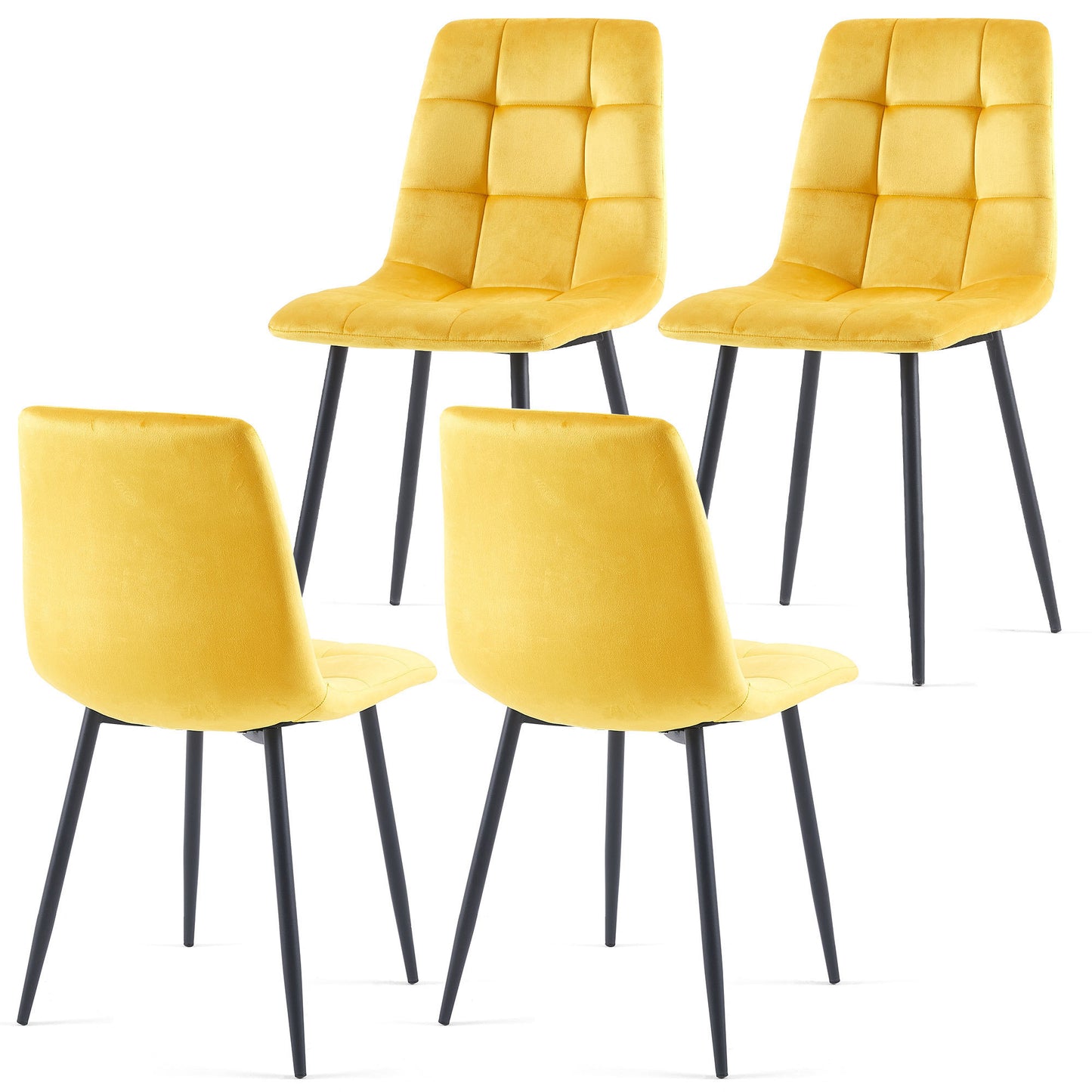 Rivas  Velvet Dining Chairs (Set of 2) - Yellow