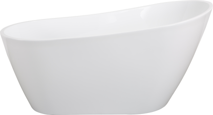 Kriss 59" Acrylic Freestanding Bathtub with Bottom Anti-Slip  - Gloss White