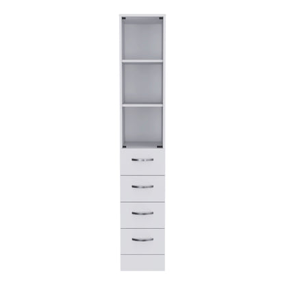 Haniger 3-Drawer 3-Shelf Linen Cabinet - White