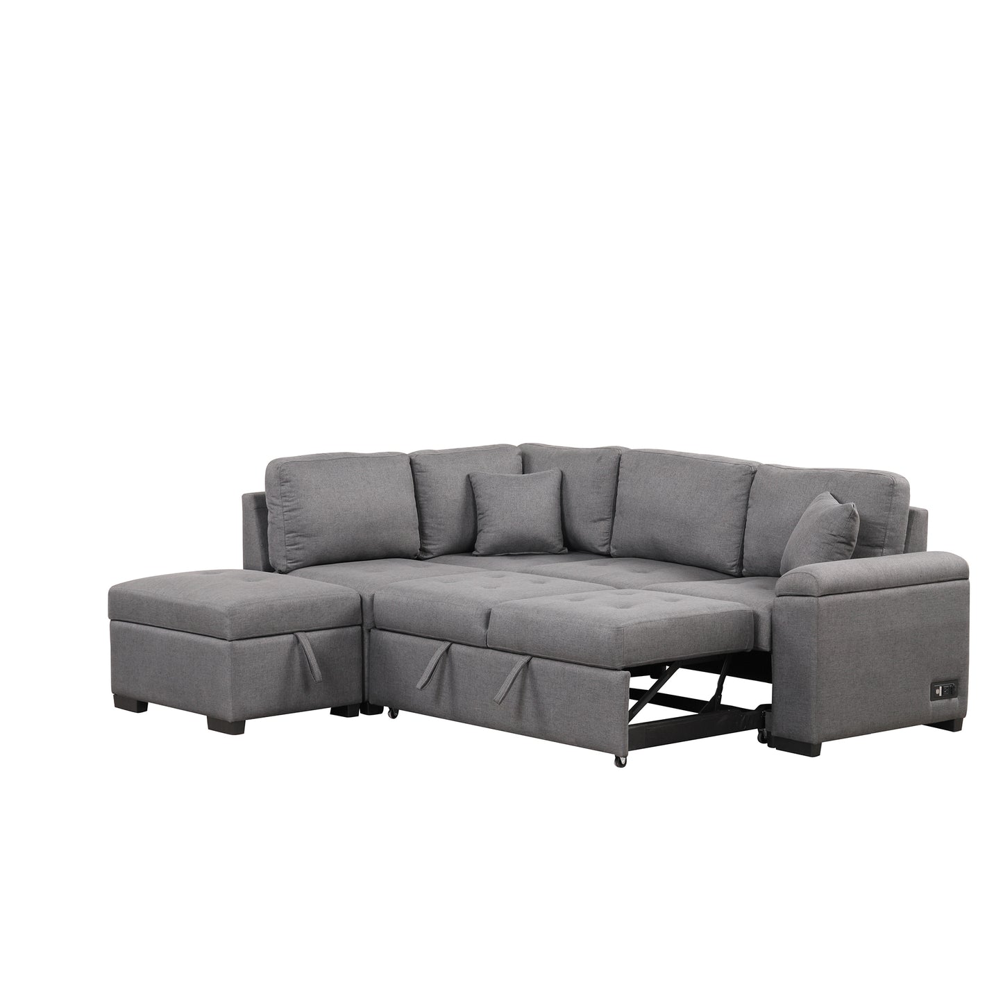 Kwame Sleeper Sectional Sofa - Dark Gray