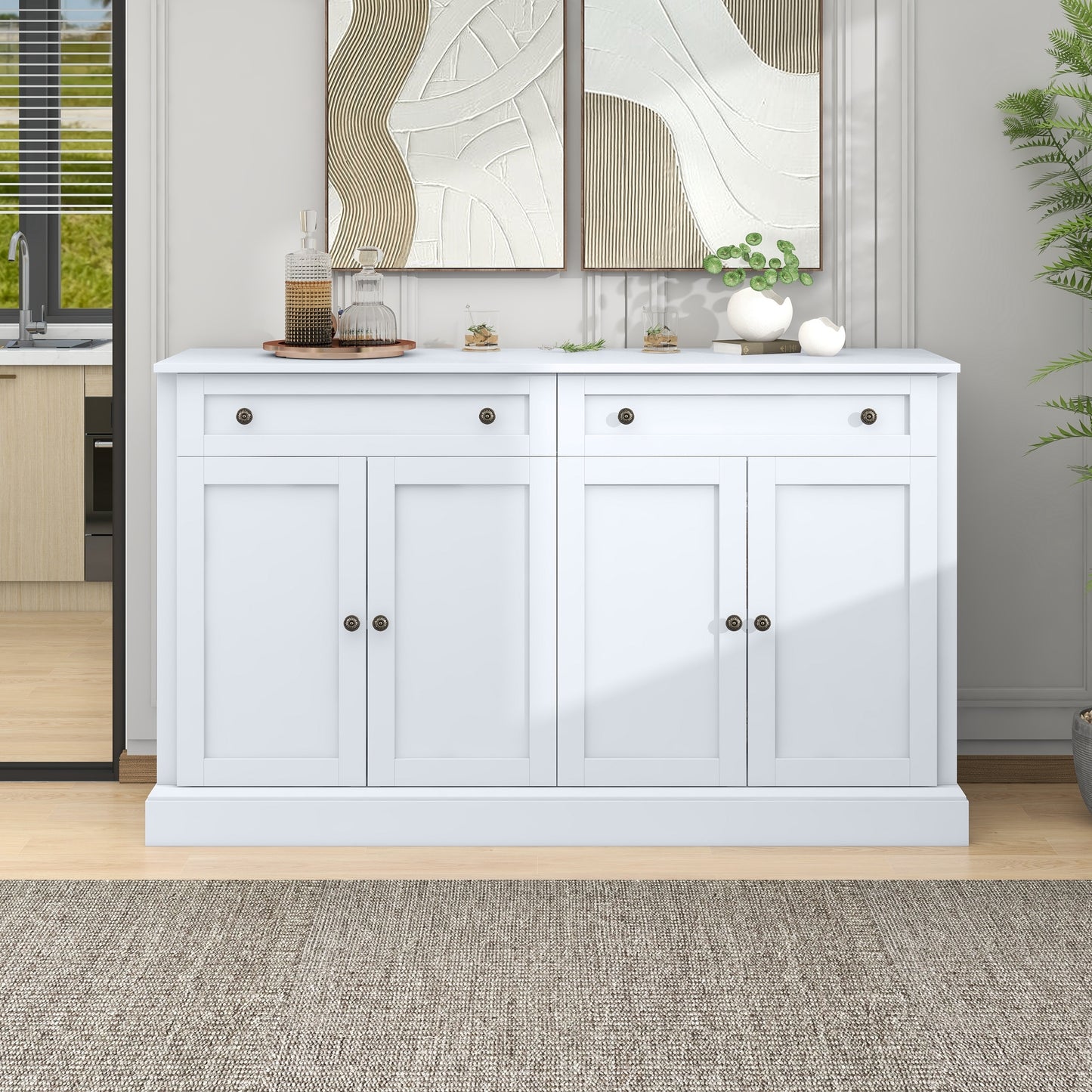 Houston 4-Door Sideboard Buffet - White