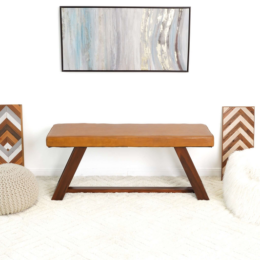 Marley Genuine Leather Bench