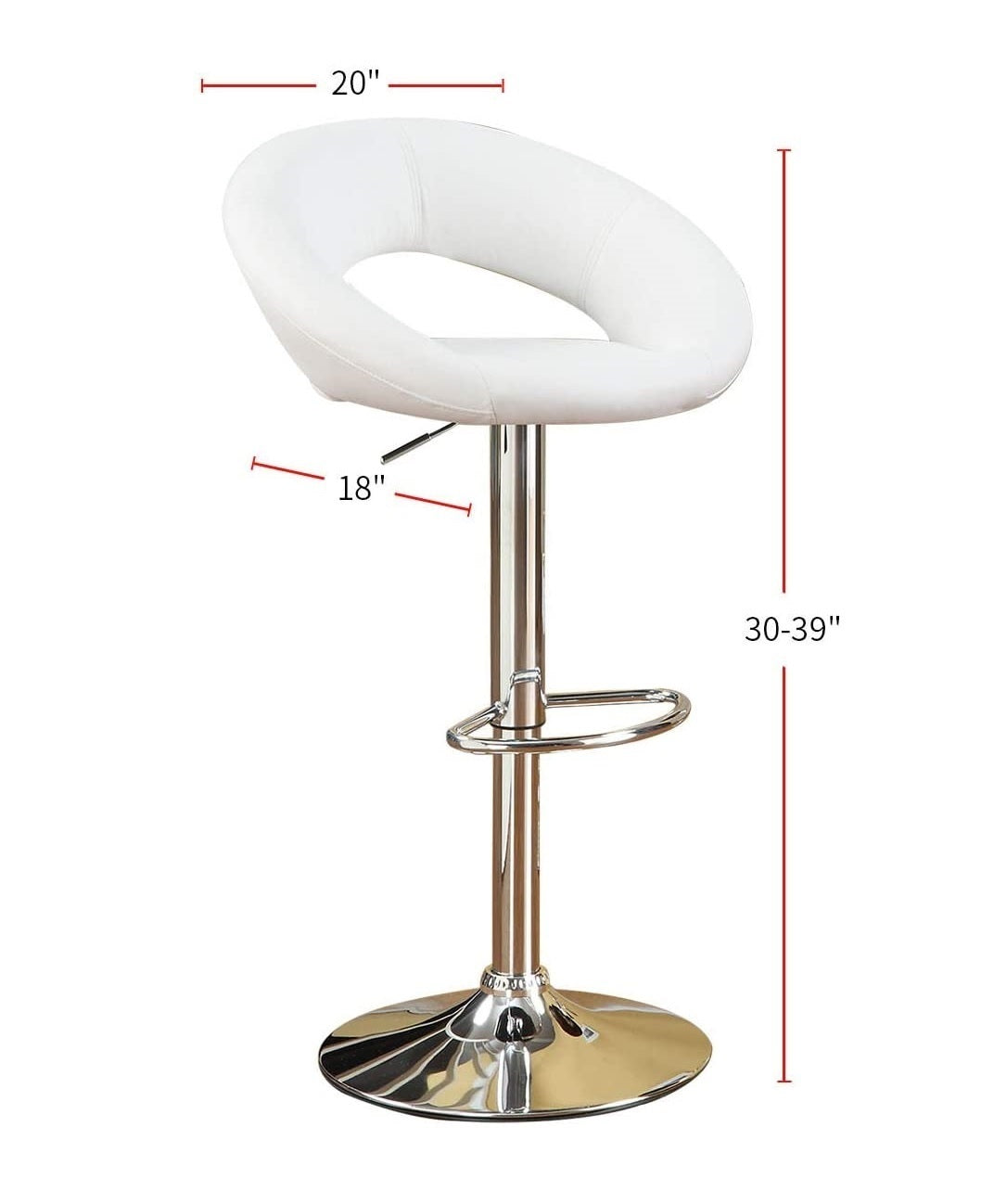 Donut Adjustable Stool - White Set of 2