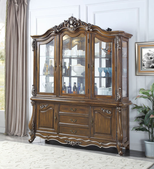 Latisha Antique Oak Finish Sideboard Buffet