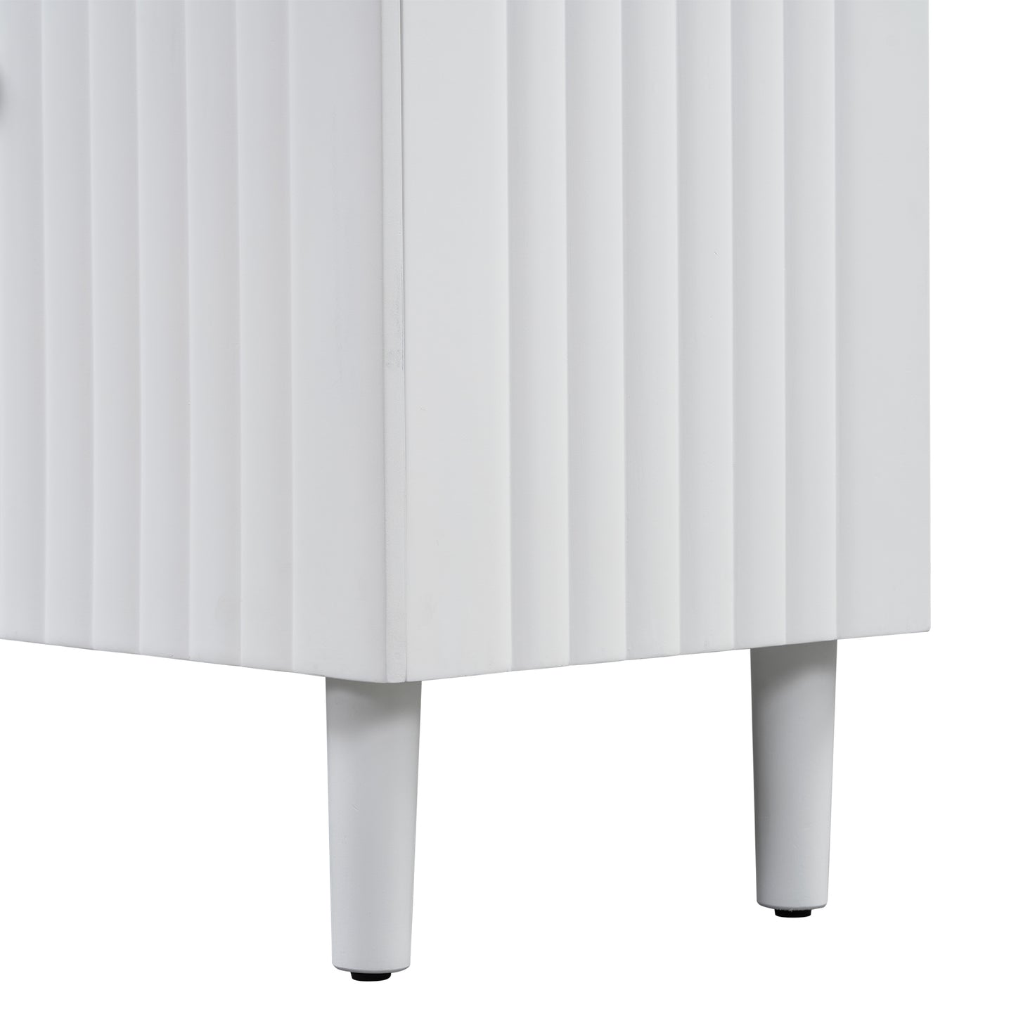 Butler Wavy Pattern Doors Sideboard Buffet - White