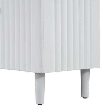 Butler Wavy Pattern Doors Sideboard Buffet - White