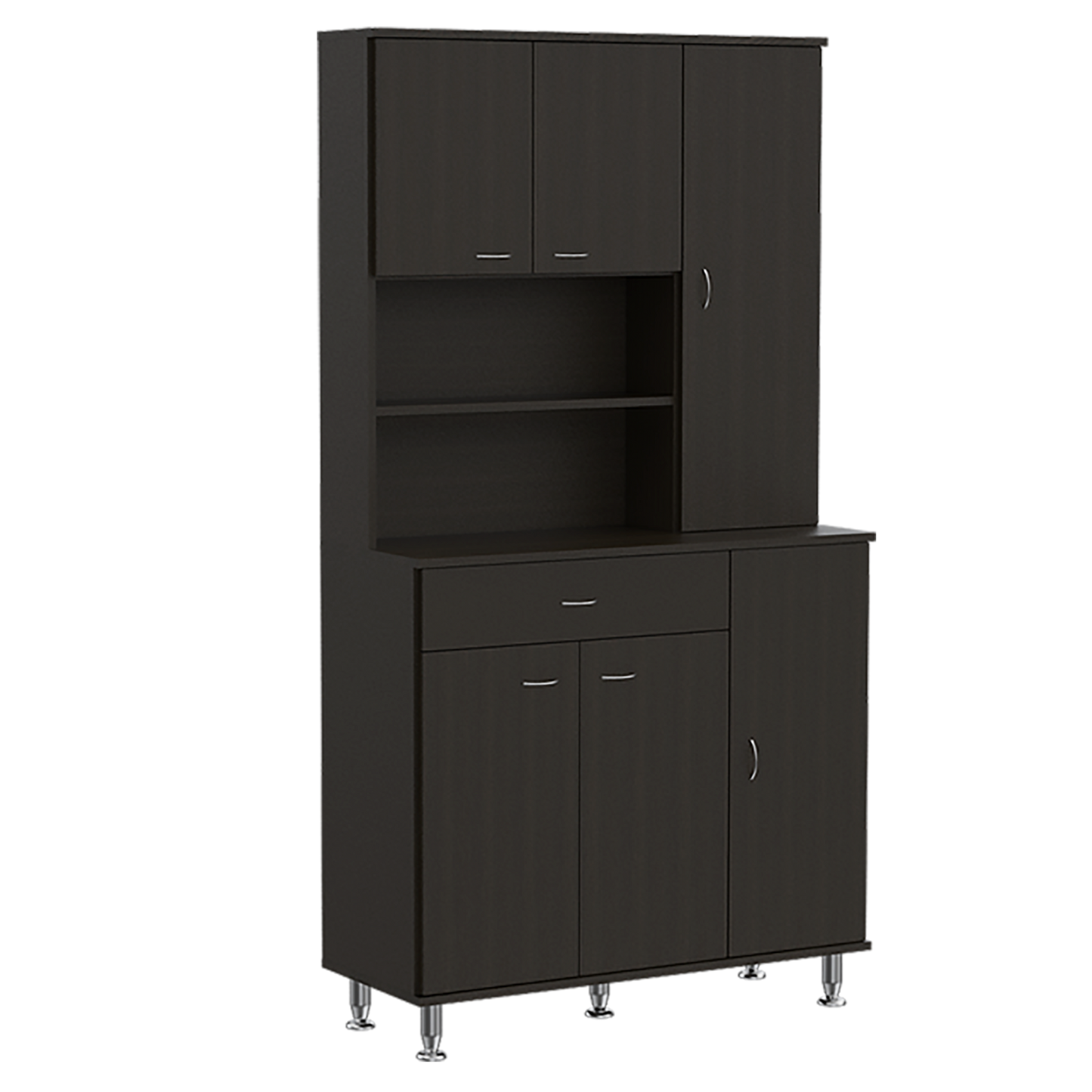 Della Kitchen Pantry  Cabinets - Black