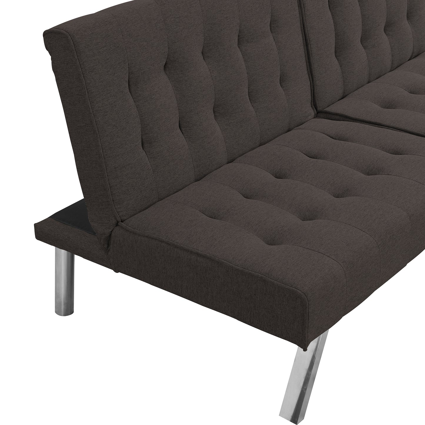 Fuji Convertible Sofa Bed WStainless Leg - Espresso