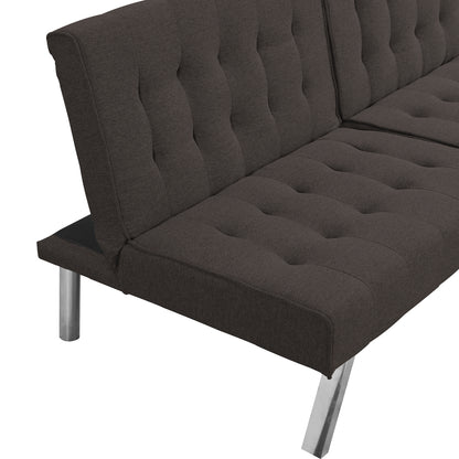 Fuji Convertible Sofa Bed WStainless Leg - Espresso
