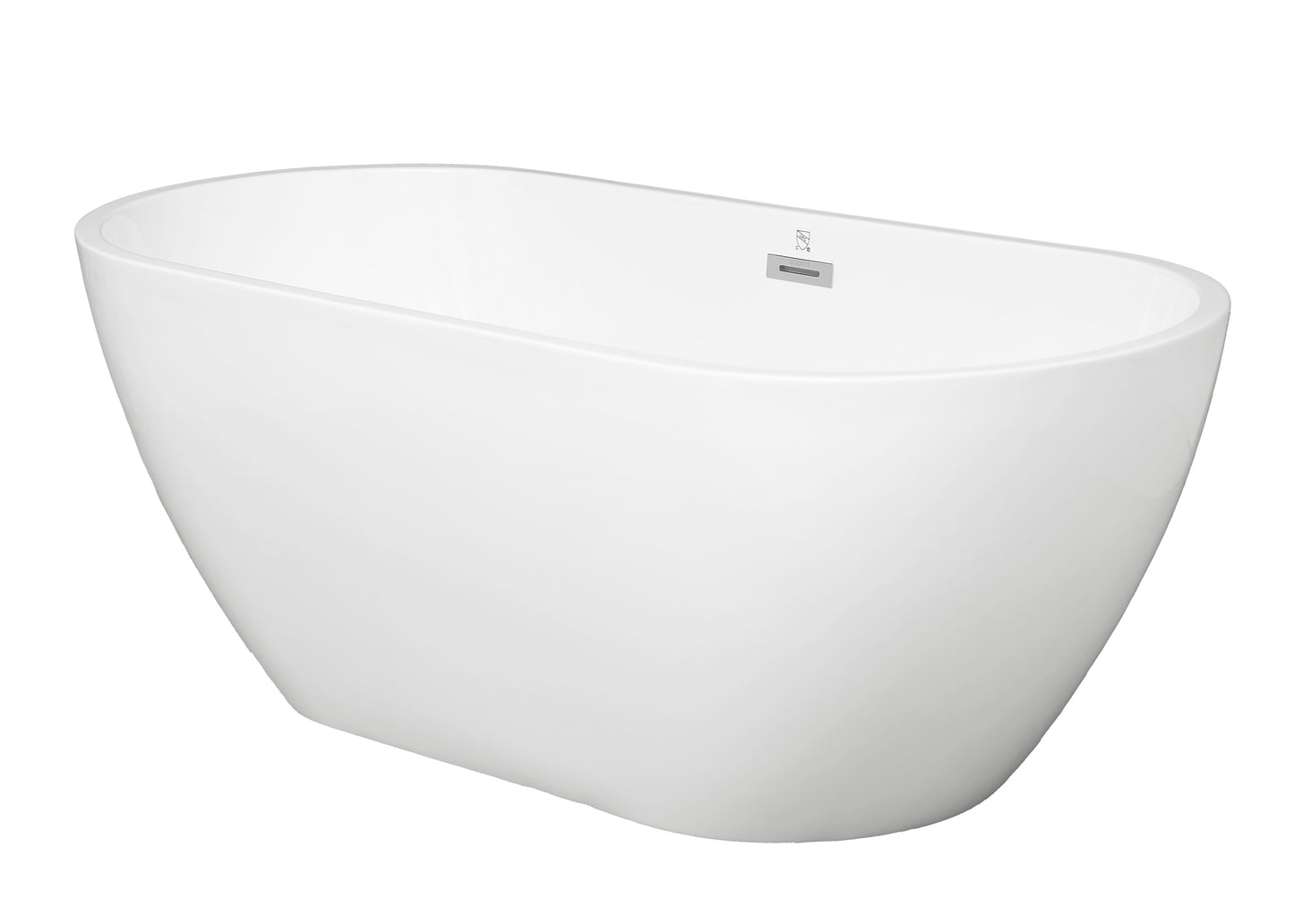 Freya Acrylic Alcove Freestanding Soaking Bathtub - White