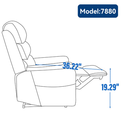 Hannah Power Lift Chenille Recliner Chair with Heat Massage - Blue